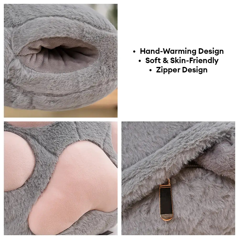 Almohada multifuncional con forma de pata de gato & Juego de mantas de felpa cortas y suaves