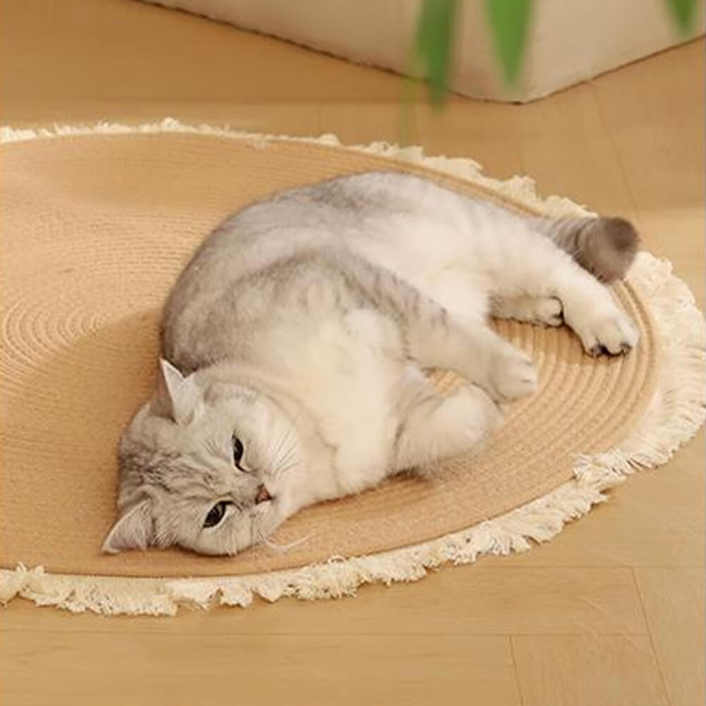 Tappeto per graffio per gatto derato a mano nordico con frangia