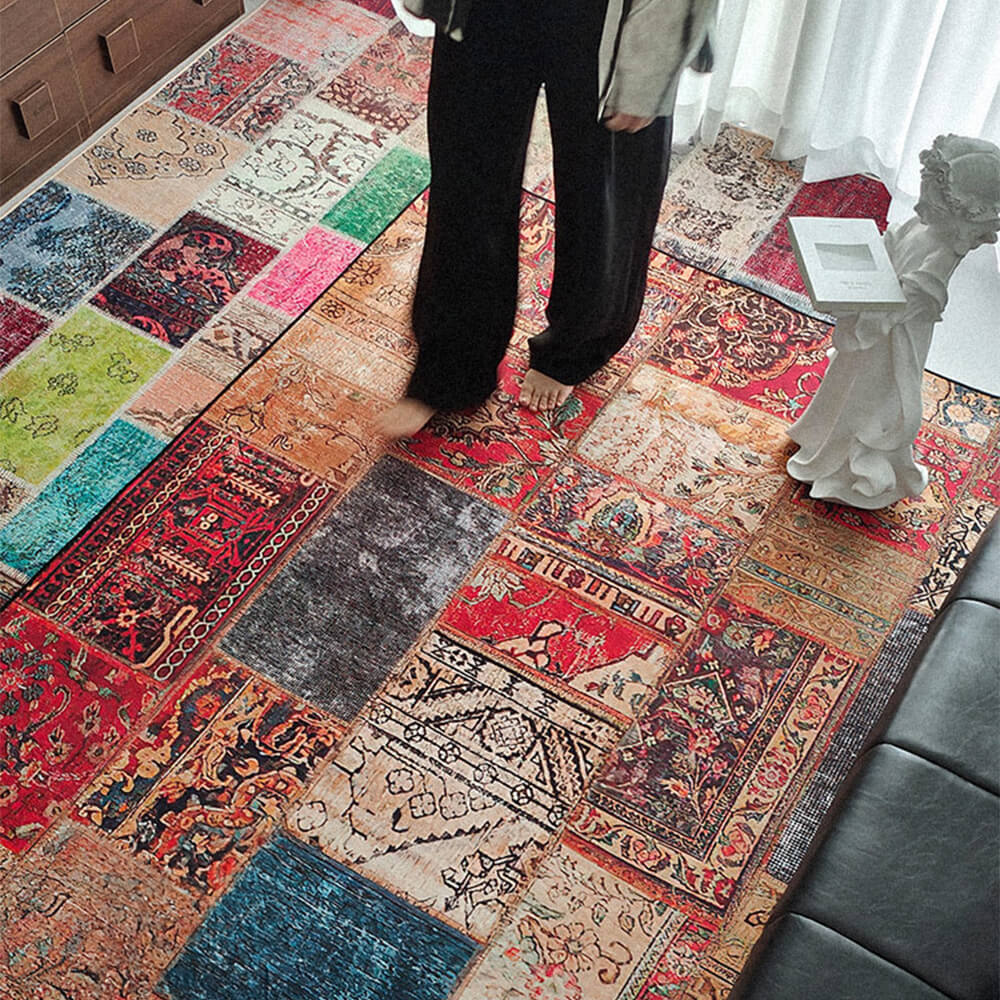 Tapis de décoration d'intérieur antibactérien et résistant aux taches de style exotique persan