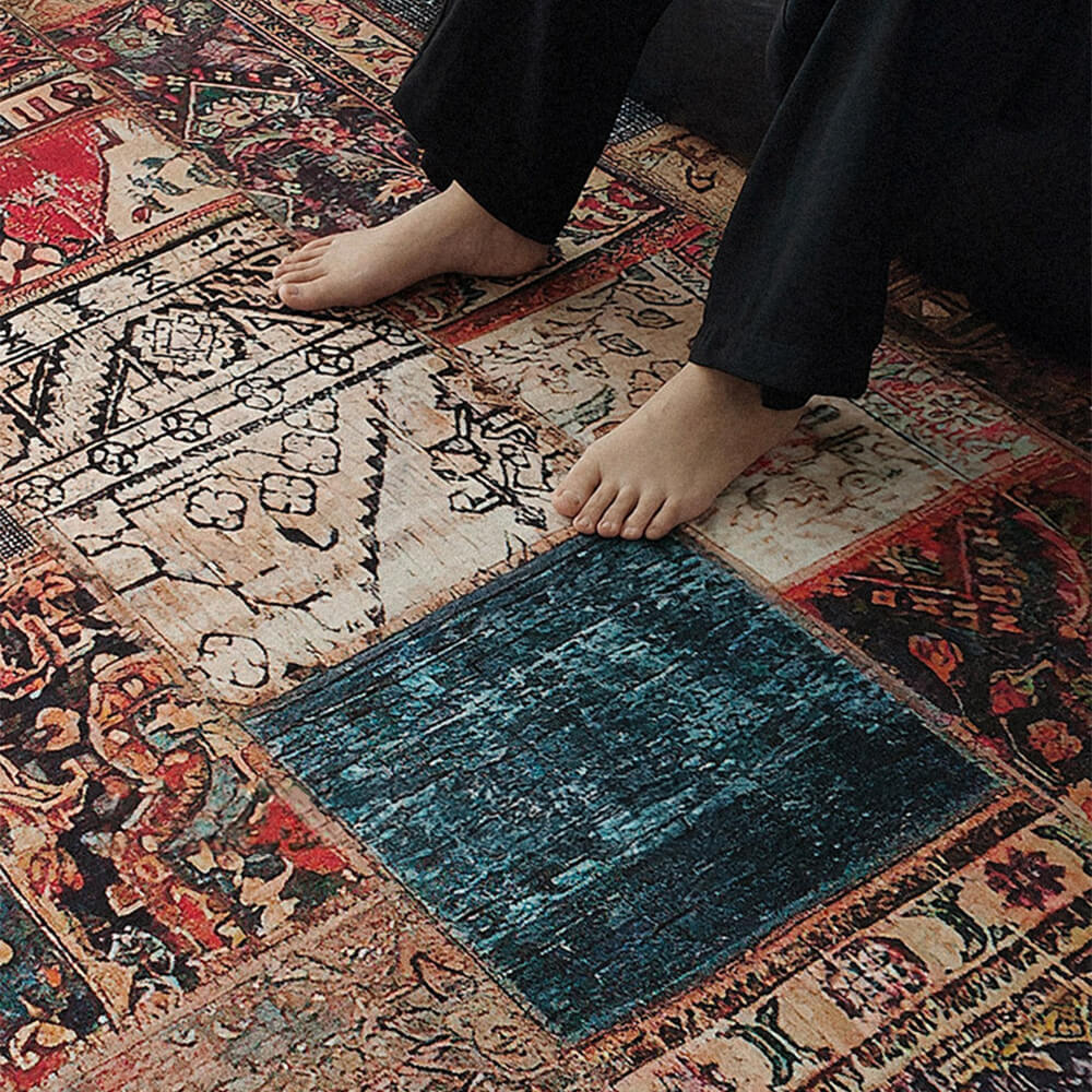 Tapis de décoration d'intérieur antibactérien et résistant aux taches de style exotique persan