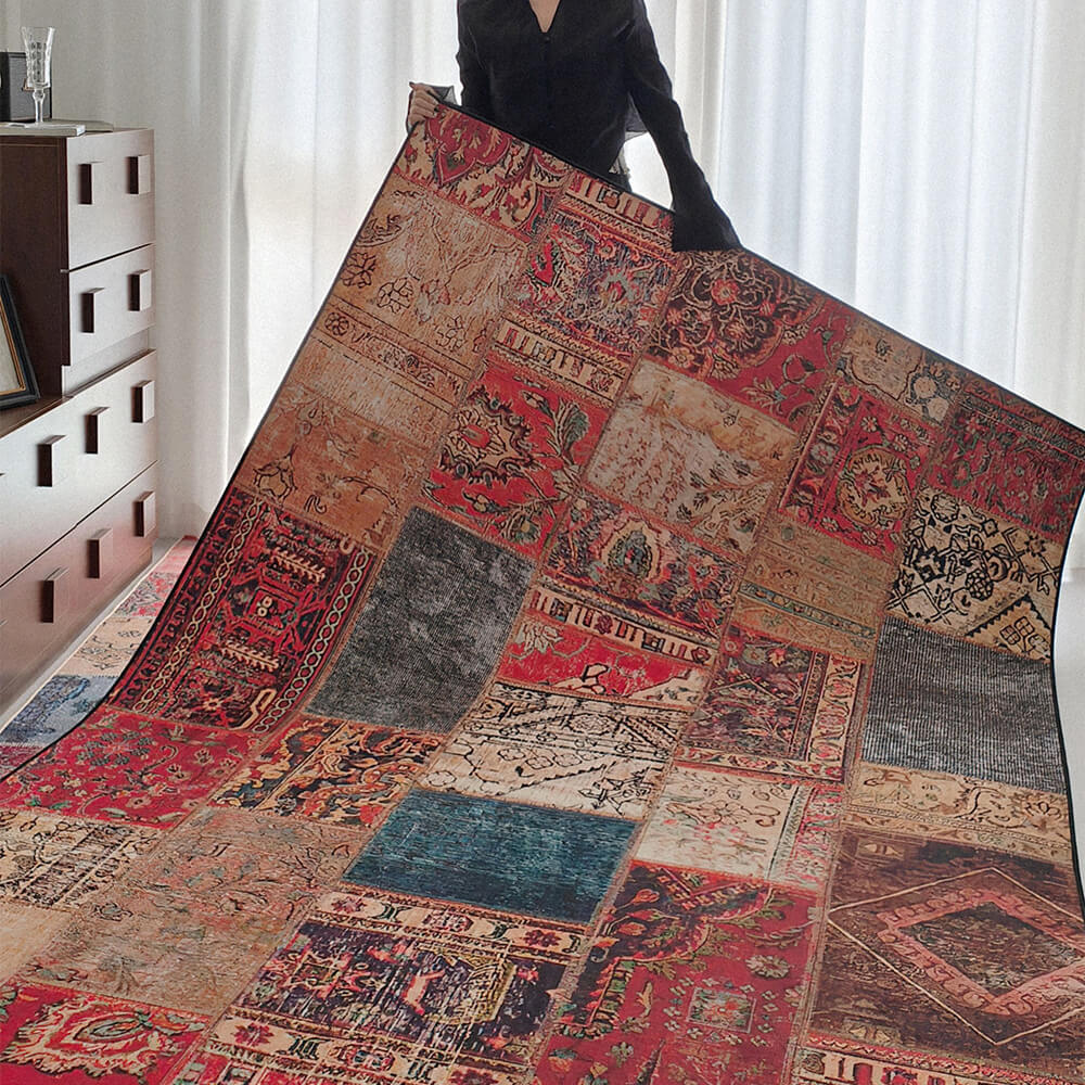 Tapis de décoration d'intérieur antibactérien et résistant aux taches de style exotique persan