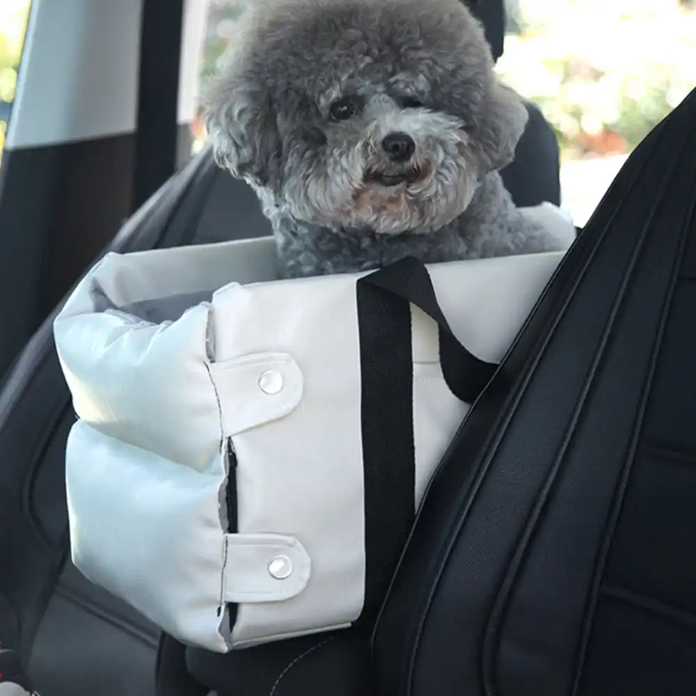 Portable Travel Faux Leather Waterproof Center Console Pet Car Seat