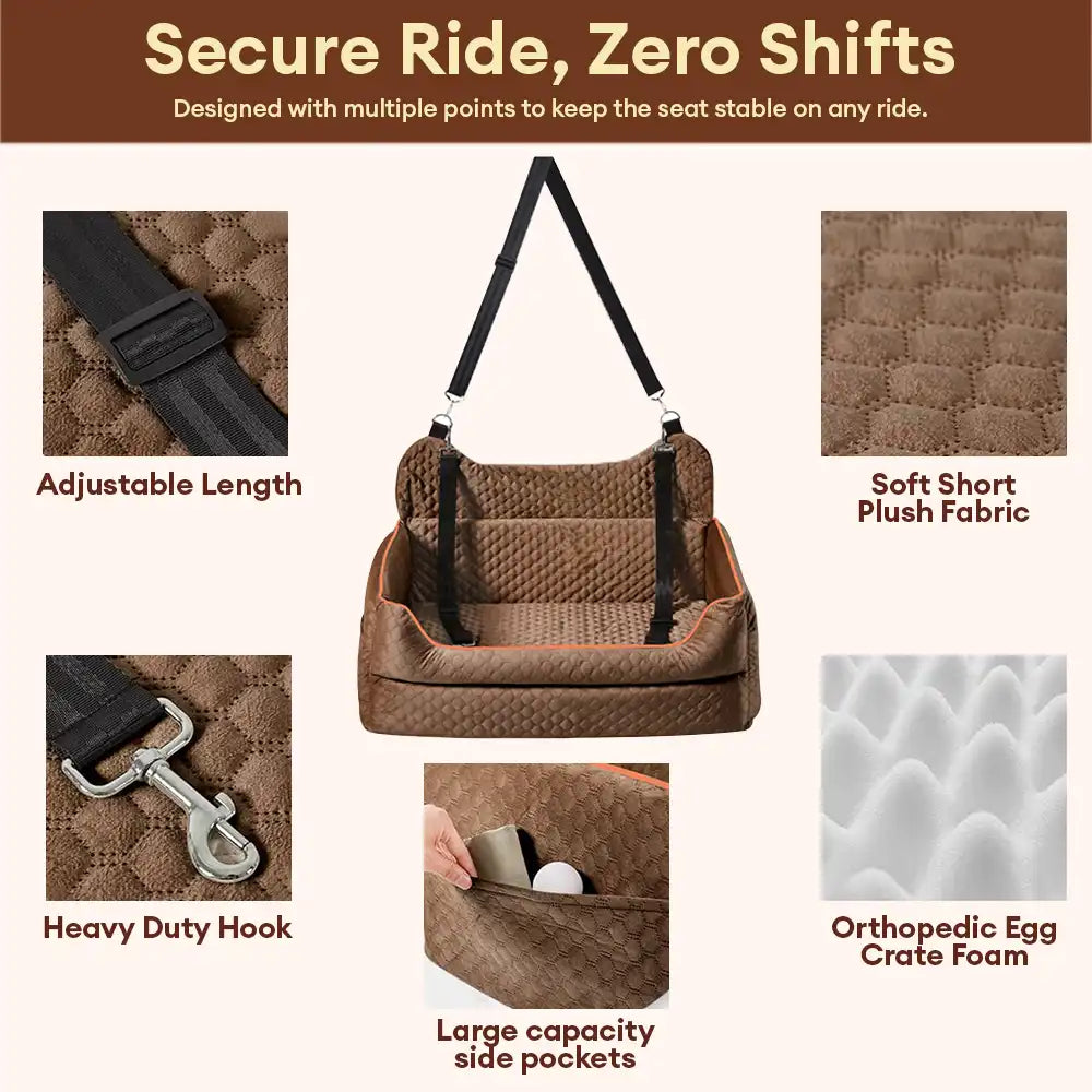 Portable Washable Travel Safety Large Dog Car Booster Seat Bed for Back Seat