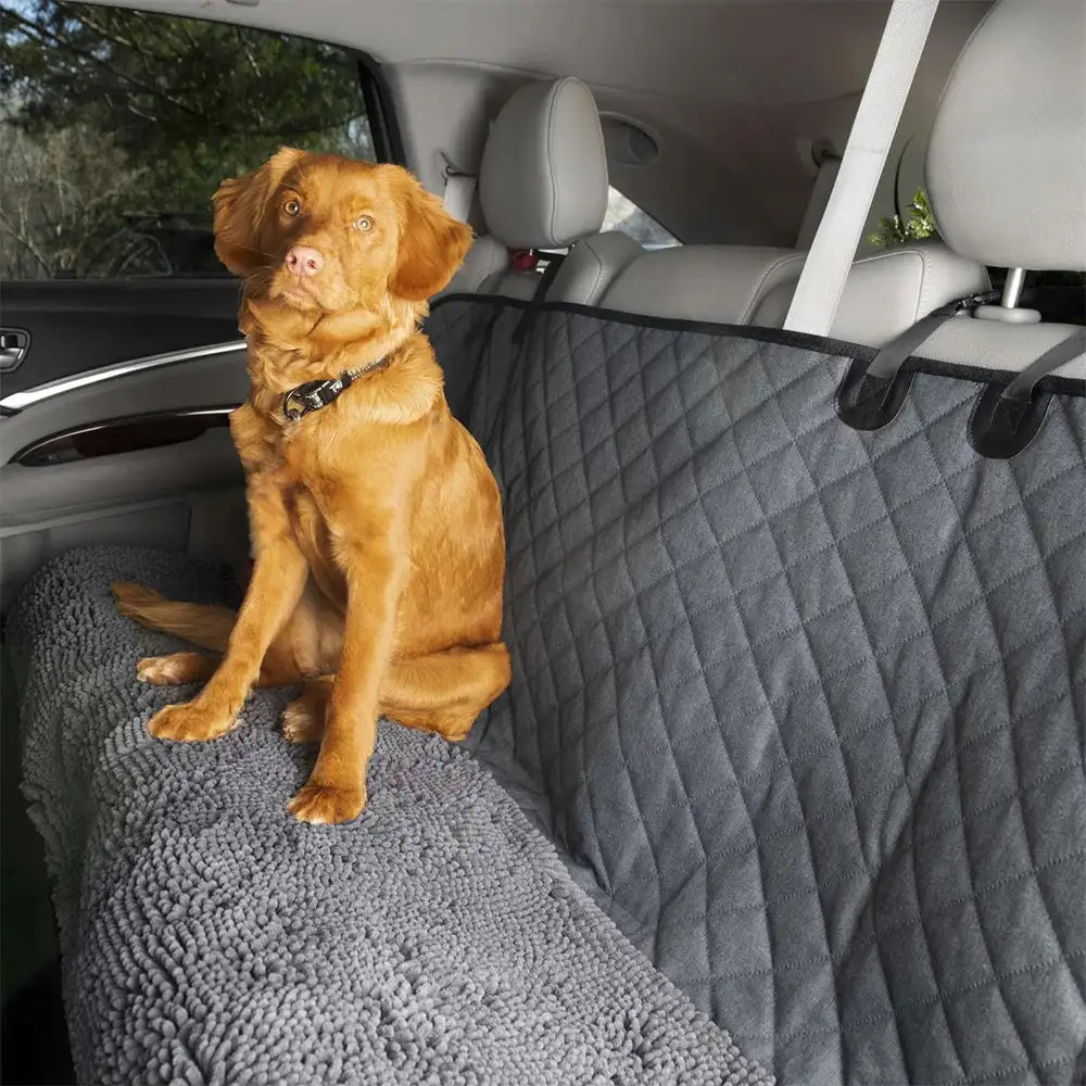 Soft Chenille Waterproof Dirt-Resistant Pet Backseat Protector Hammock Dog Car Seat Cover