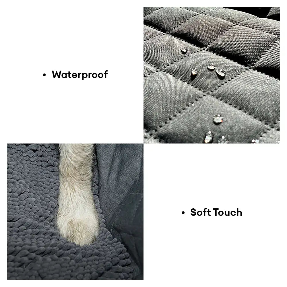 Soft Chenille Waterproof Dirt-Resistant Pet Backseat Protector Hammock Dog Car Seat Cover