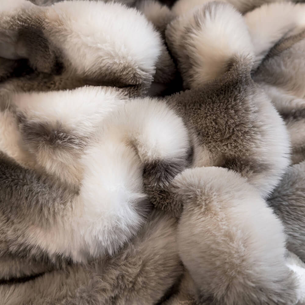 Diseño de burbujas de ondas Conjunto de sábana de piel falsa y ecológica cálida