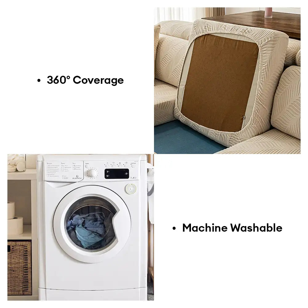 Wave Jacquard Polar Fleece Antistatic Protection Full Wrap Couch Cover