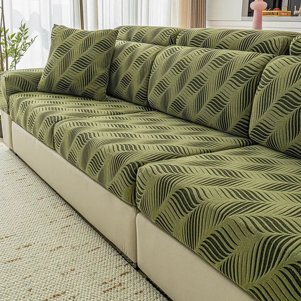 Wave Jacquard Polar Fleece Antistatic Protection Full Wrap Couch Cover