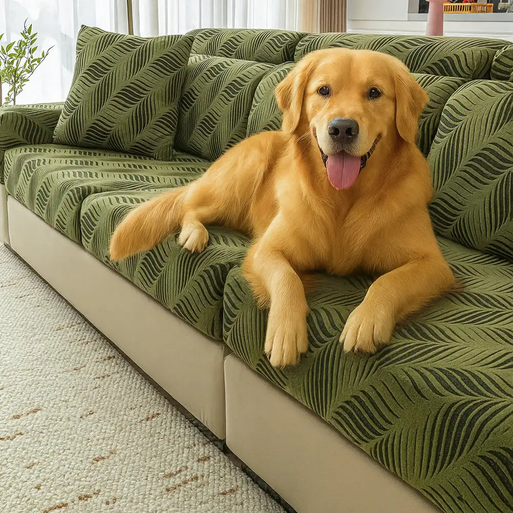 Wave Jacquard Polar Fleece Antistatic Protection Full Wrap Couch Cover