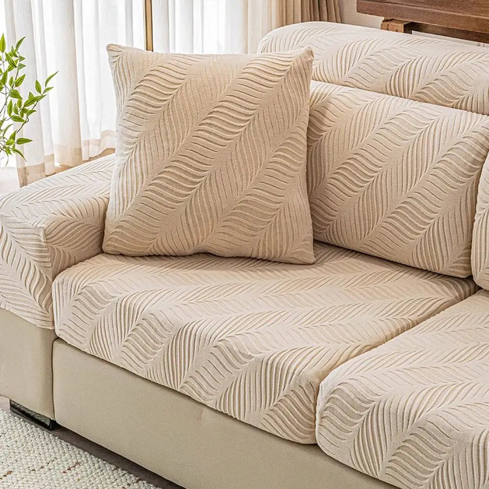 Wave Jacquard Polar Fleece Antistatic Protection Full Wrap Couch Cover