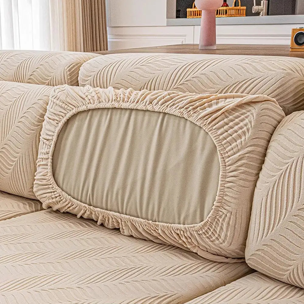 Wave Jacquard Polar Fleece Antistatic Protection Full Wrap Couch Cover