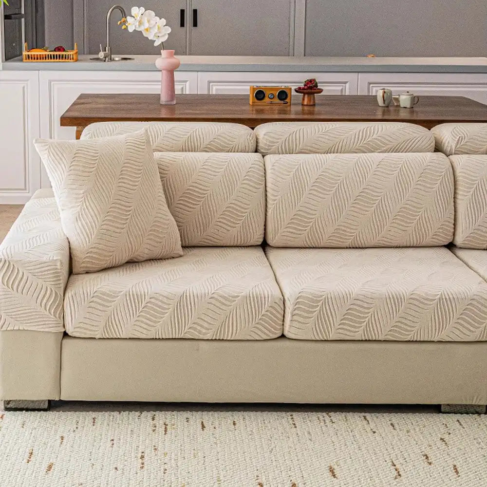 Wave Jacquard Polar Fleece Antistatic Protection Full Wrap Couch Cover