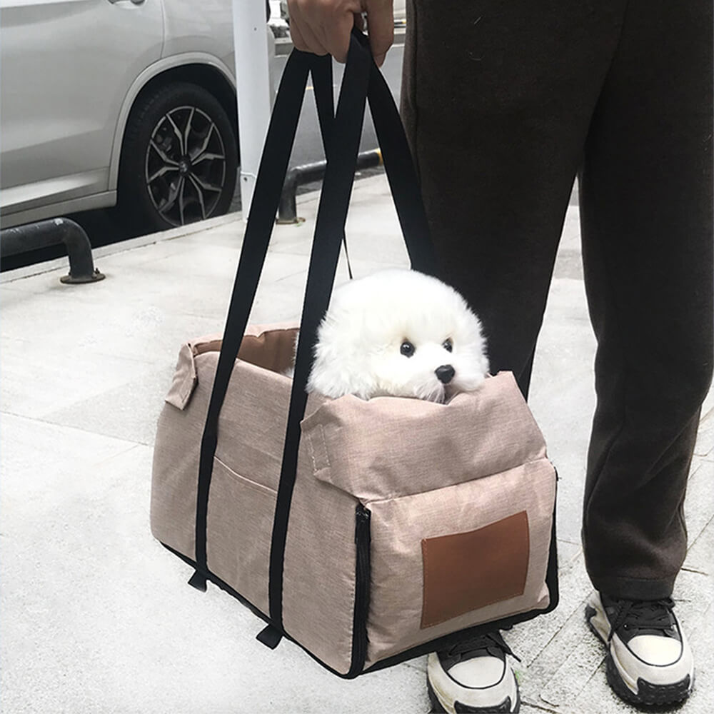 Non-Slip Detachable Contrast Color Cat & Dog Car Seat Bed