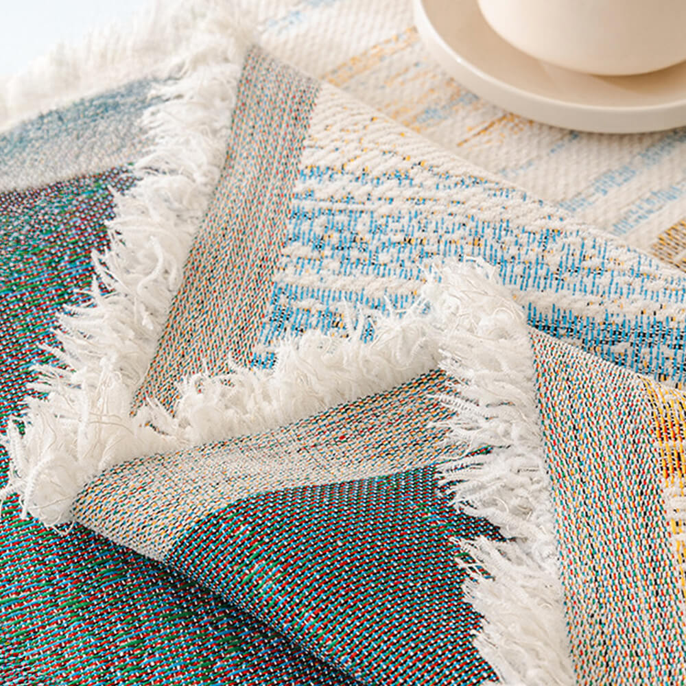 Colorful Rainbow Gradient Full Sofa Drape Throw Couch Cover