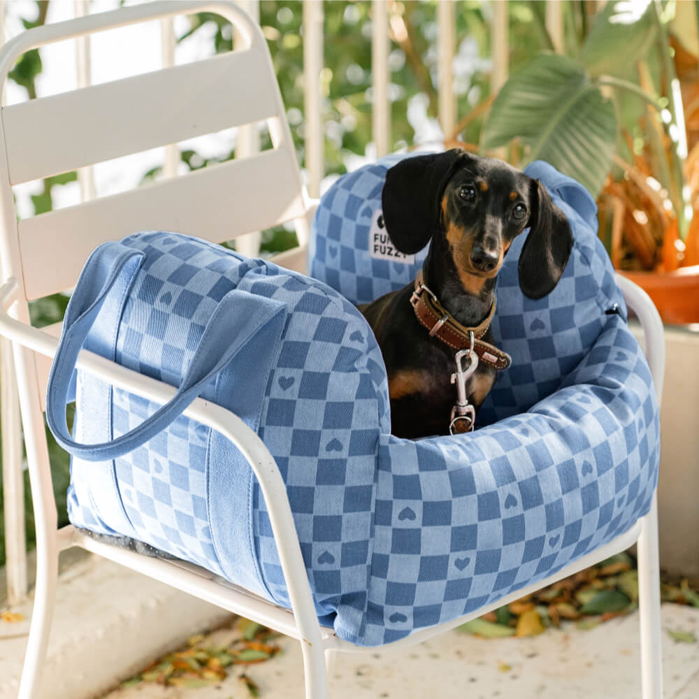 Letto a scacchiera vintage a scacchiera per cani letto