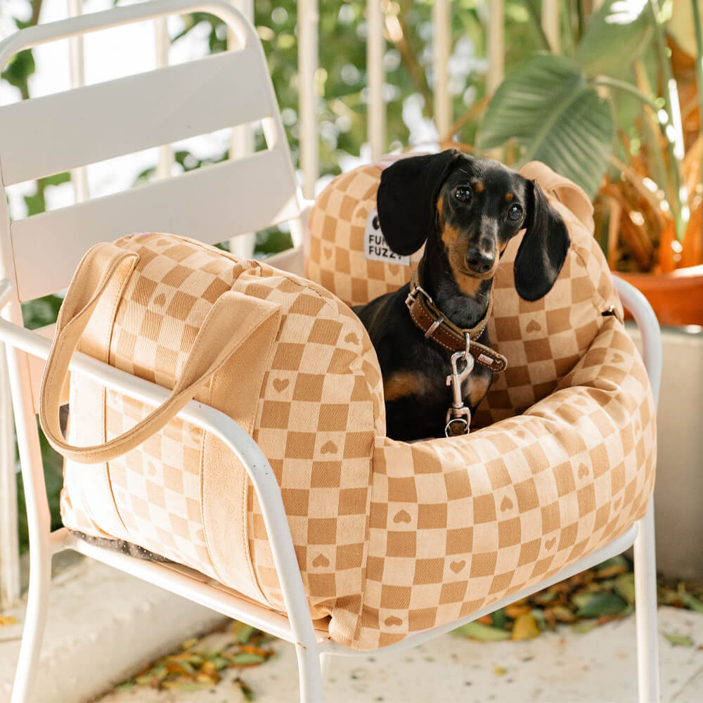 Letto a scacchiera vintage a scacchiera per cani letto