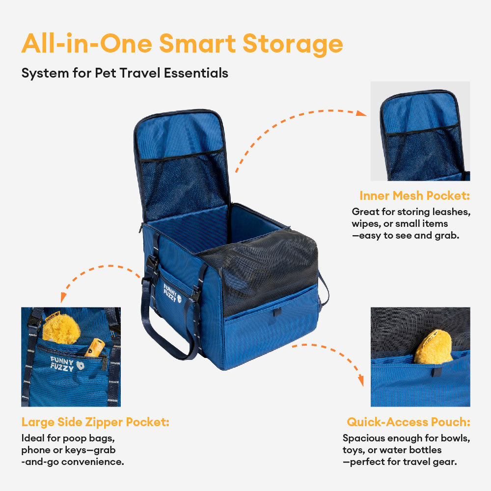 Lightweight Waterproof Safety Dog Booster Car Seat & Pet Carrier - Gympet