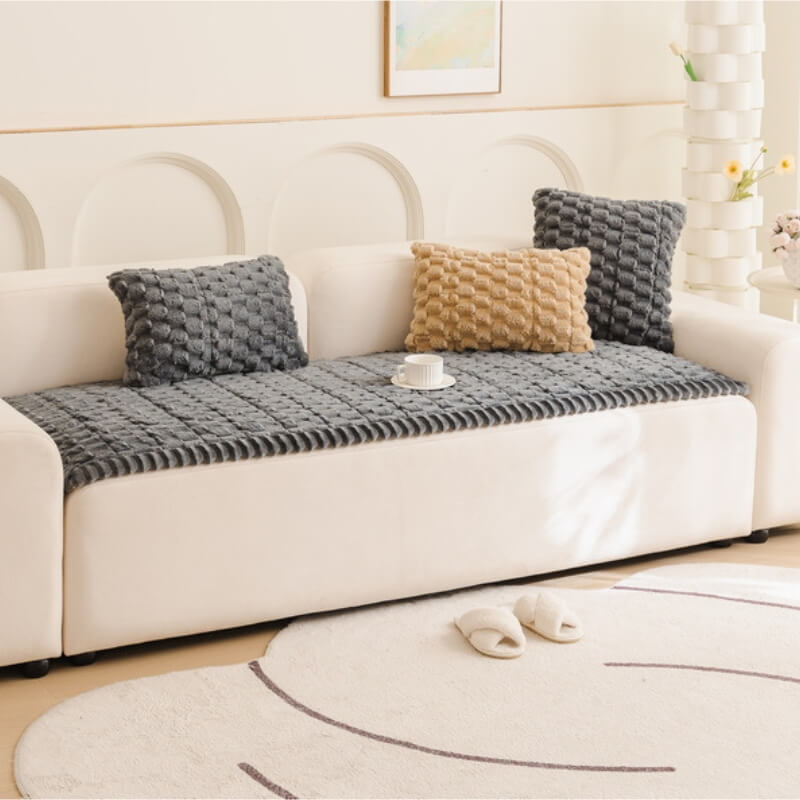 Honeycomb Plush Thickened Soft Sofa Decoration Pet Mat Couch Cover