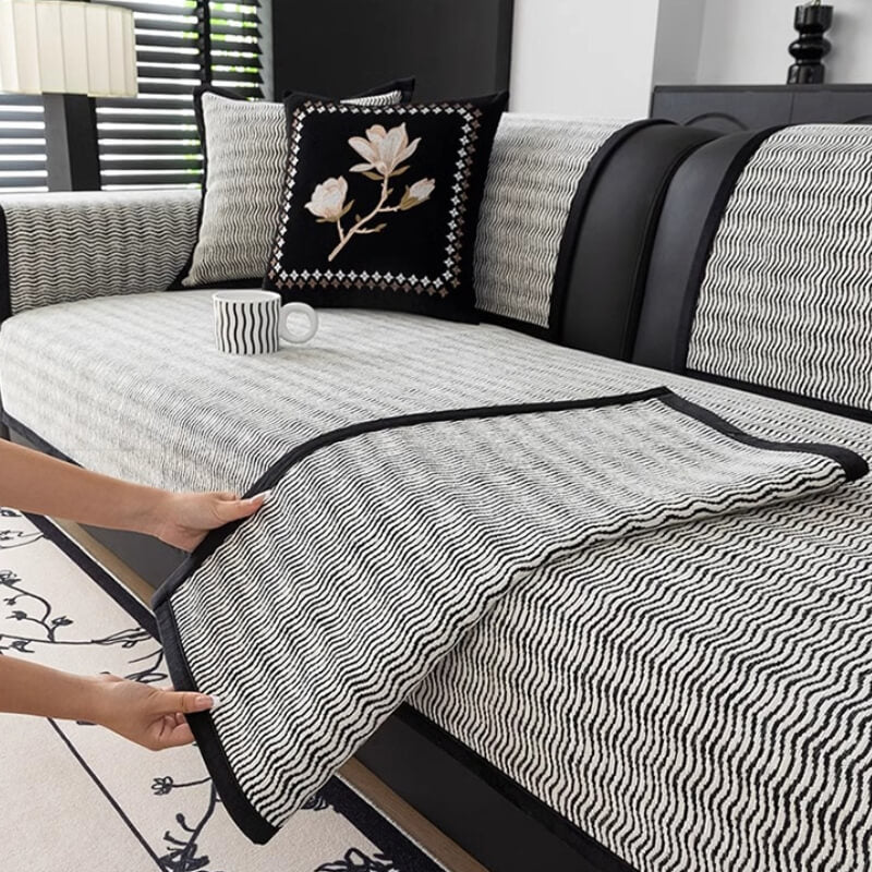 Coperchio di divano non slip resistente al graffio di chenille di lusso leggero