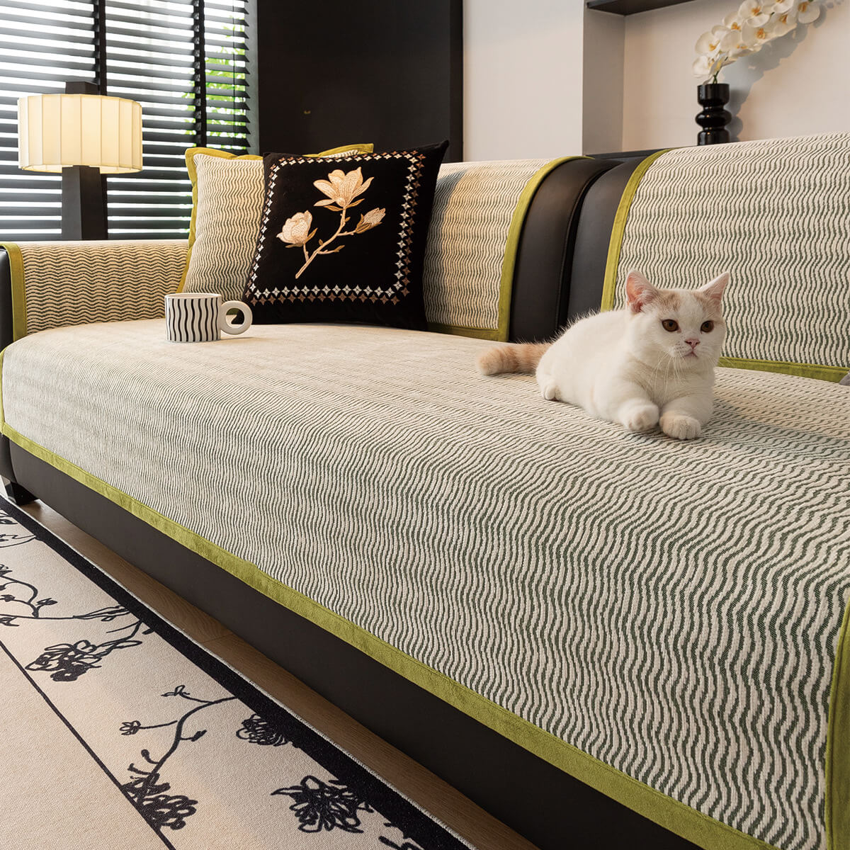 Coperchio di divano non slip resistente al graffio di chenille di lusso leggero