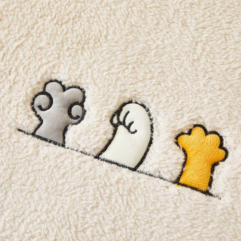 Lovely Cat's Paw Sherpa Fleece Fleece Anti-slip Cover
