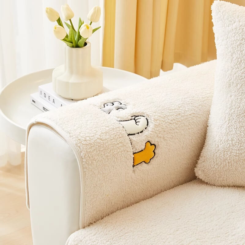 Lovely Cat's Paw Sherpa Fleece Fleece Anti-slip Cover