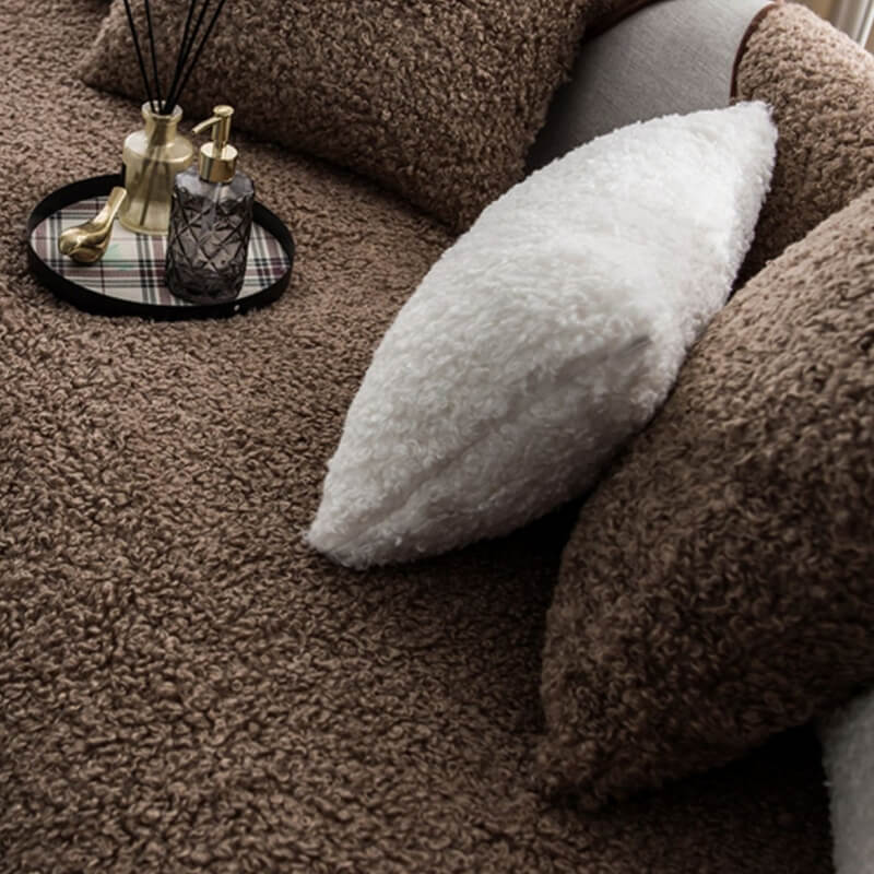 Luxuriöse warme Fleece-Möbelschutzmatte, rutschfeste Couch-Abdeckung