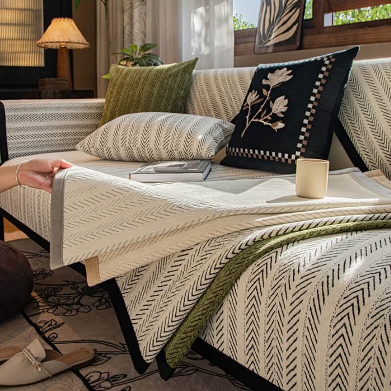 Protección moderna de muebles de tela de chenille Cubierta de sofá antideslizante