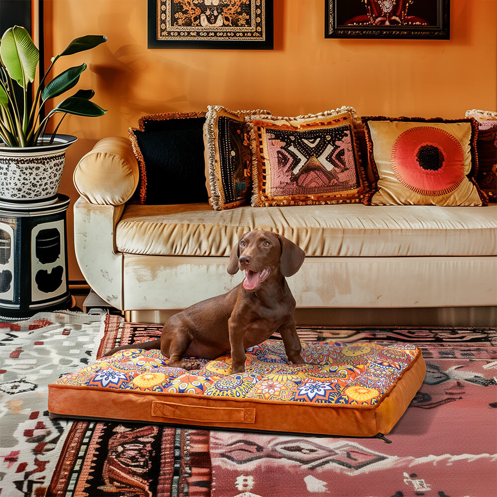 Oreiller orthopédique marocain à soutien complet, épais et confortable, lit pour chien