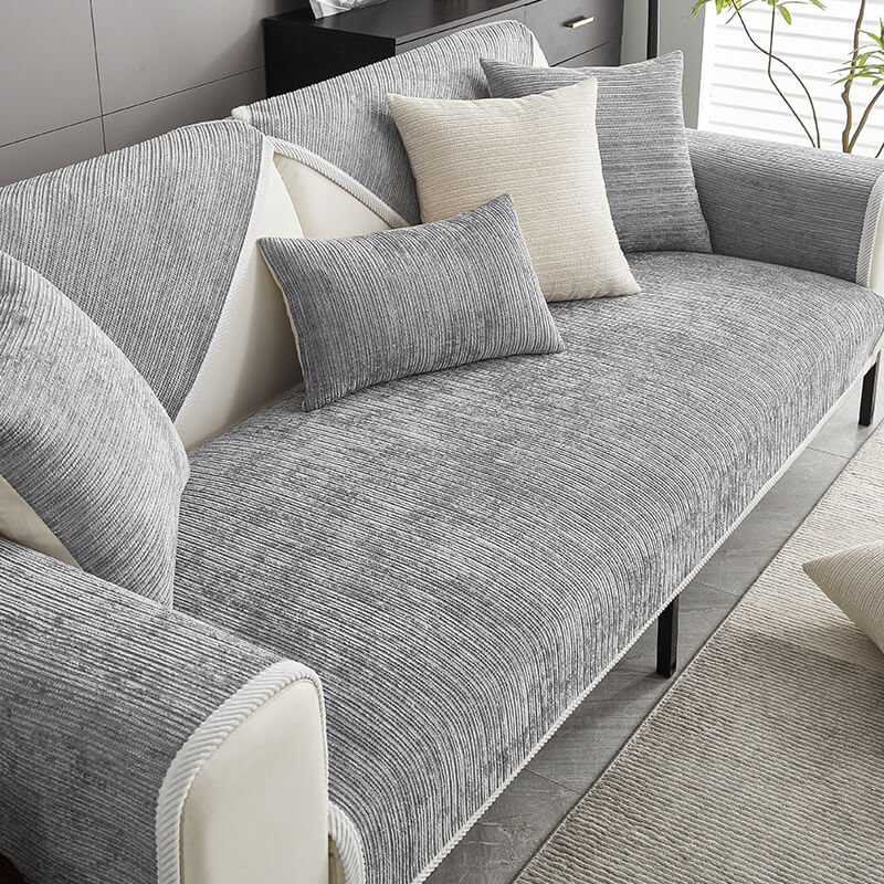 Coperchio di divano anti-scratch a strisce semplice