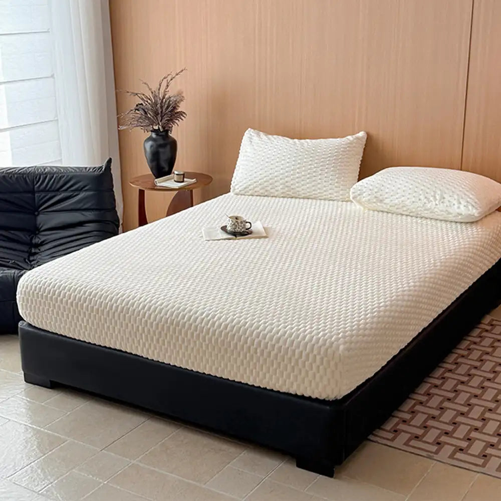 Housse de matelas drap-housse en velours de lait chaud gaufré de style baroque