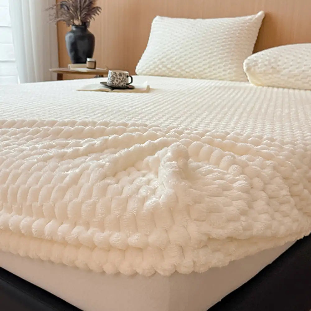 Housse de matelas drap-housse en velours de lait chaud gaufré de style baroque