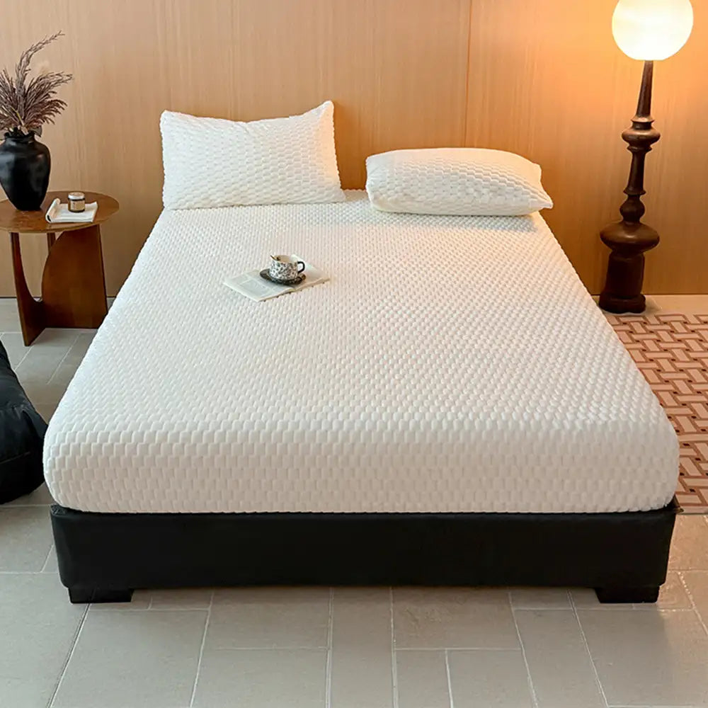Housse de matelas drap-housse en velours de lait chaud gaufré de style baroque