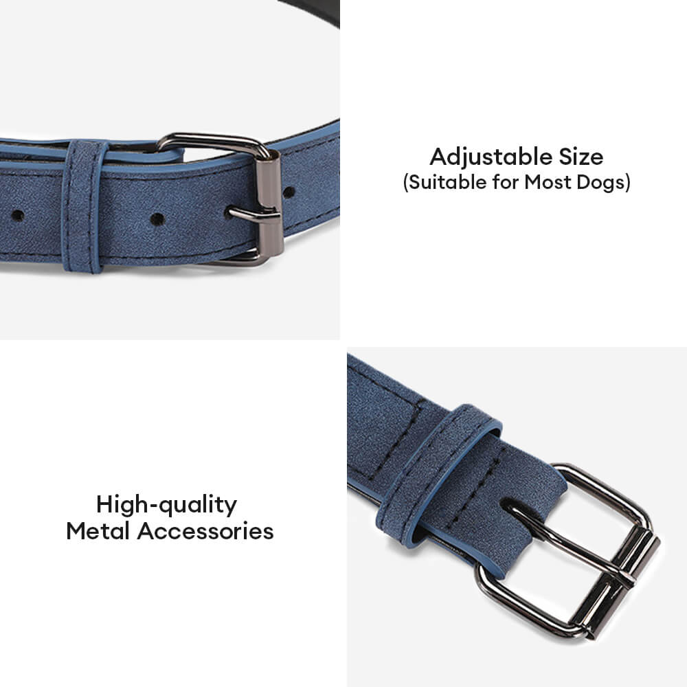 Set de correa para perros de cuello de cuello suave de cuero suave de cuero suave