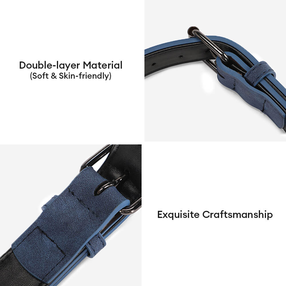 Set de correa para perros de cuello de cuello suave de cuero suave de cuero suave