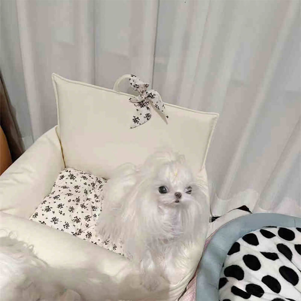 Letto per cucciolo di cucciolo anti-scratch in vetrina in vetrina floreale floreale