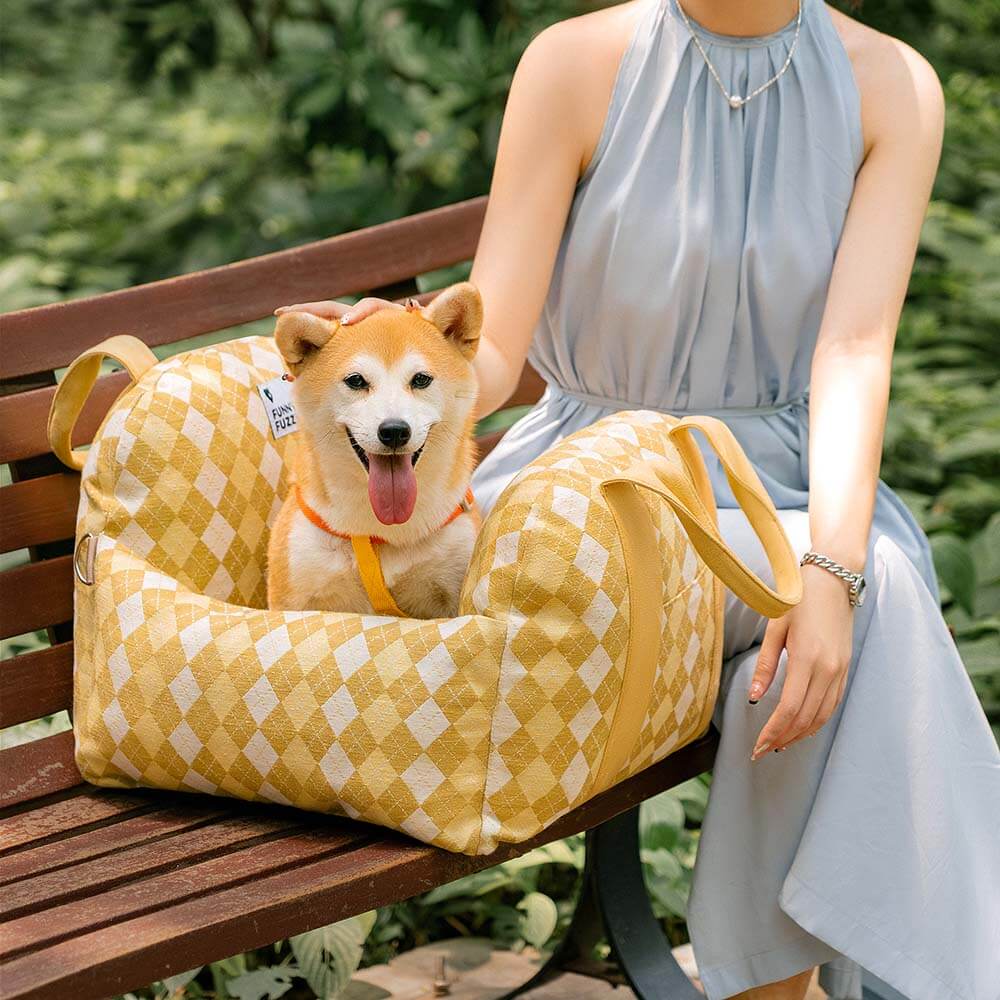 Letto a scacchiera vintage a scacchiera per cani letto