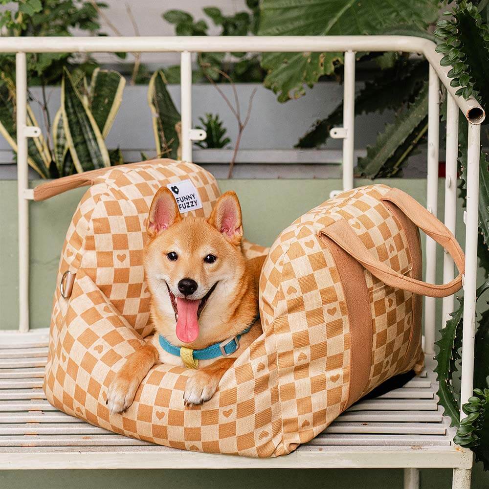 Letto a scacchiera vintage a scacchiera per cani letto
