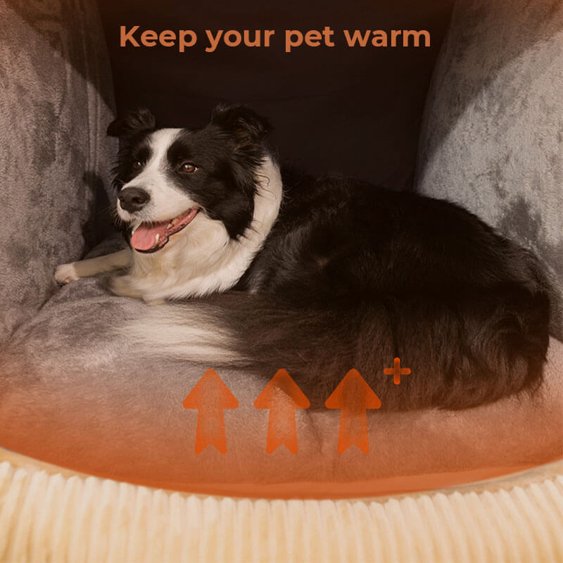 Letto da tenda da cani semi-bernato in flanella calda staccabile