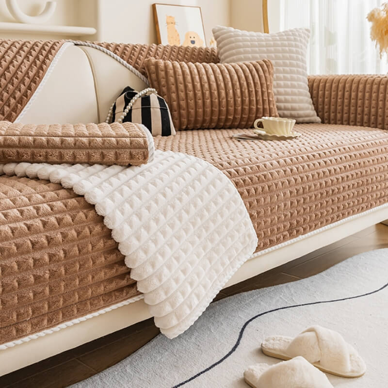 Cubierta de sofá sofá de sofá de franela cálida para mascotas