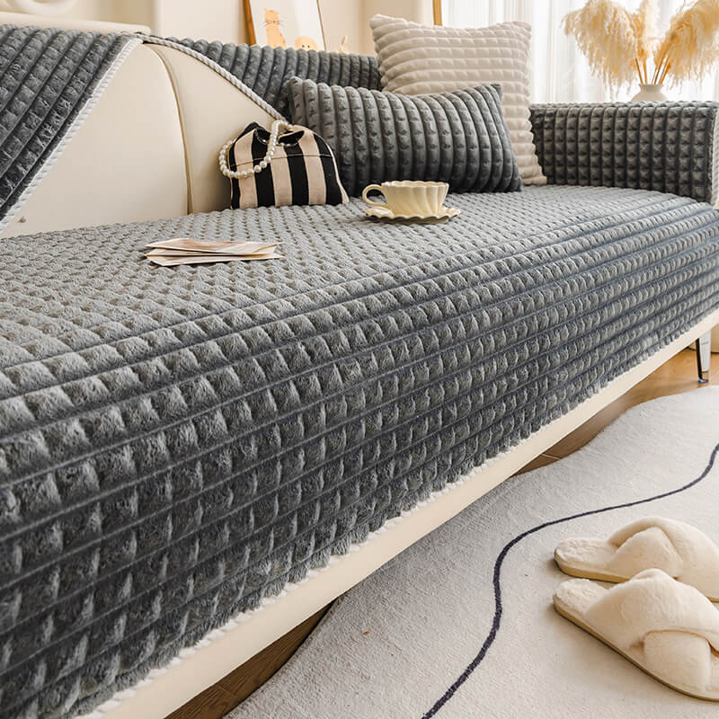 Cubierta de sofá sofá de sofá de franela cálida para mascotas