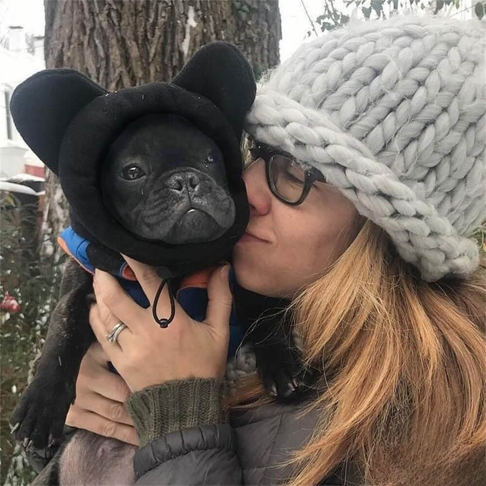 Cappuccio per cani in pile con orecchie da orso - Tespaggio invernale divertente e accogliente