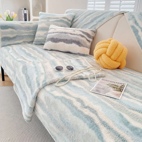 Peluche per mobili comfort di crema protettiva copertina di divano