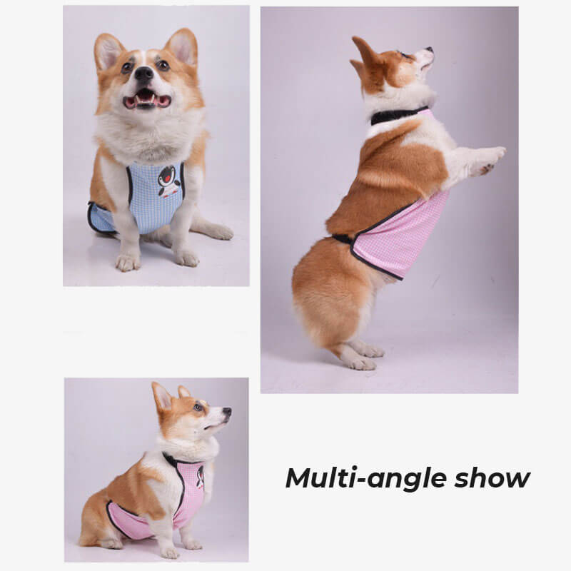 Cubierta de perrito de babero de mascotas a cuadros impermeables
