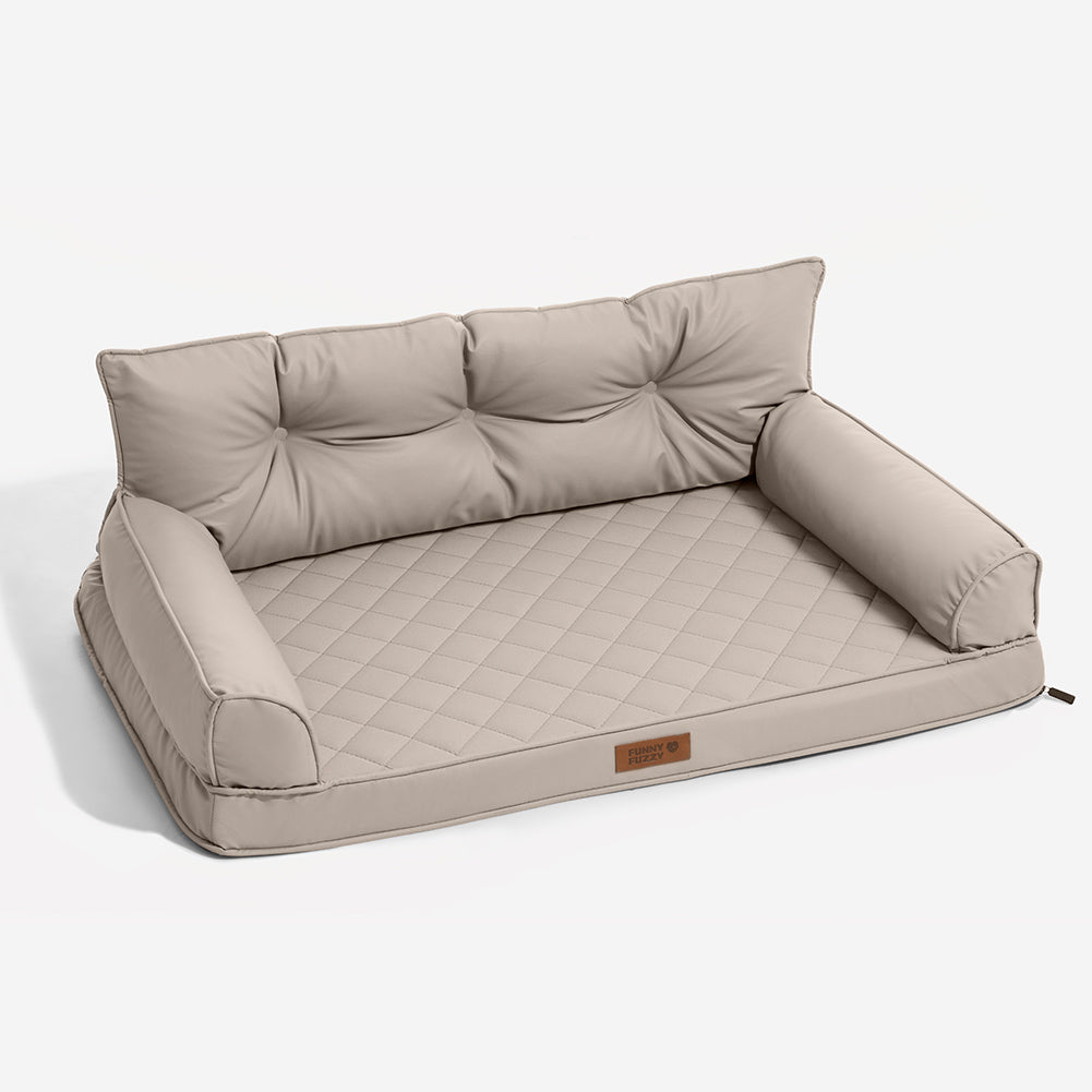 Luxe Faux Leather Foldable Orthopedic Large Dog Bed - CoreLounge