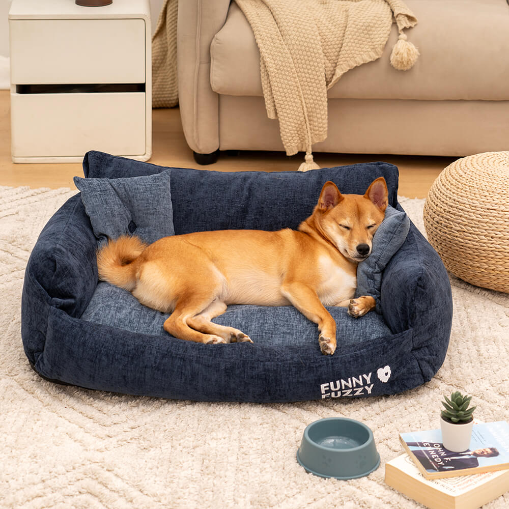 Stile Chenille in tessuto vintage Dog e gatto divano