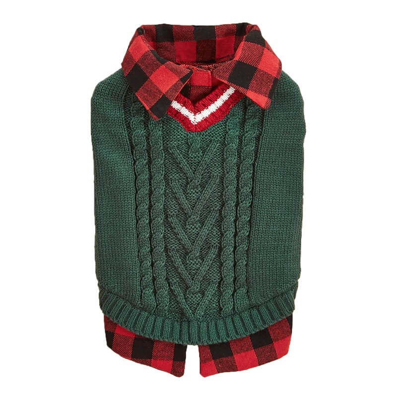 Gilet pull en tricot torsadé pour chien, parfait pour l'automne et l'hiver