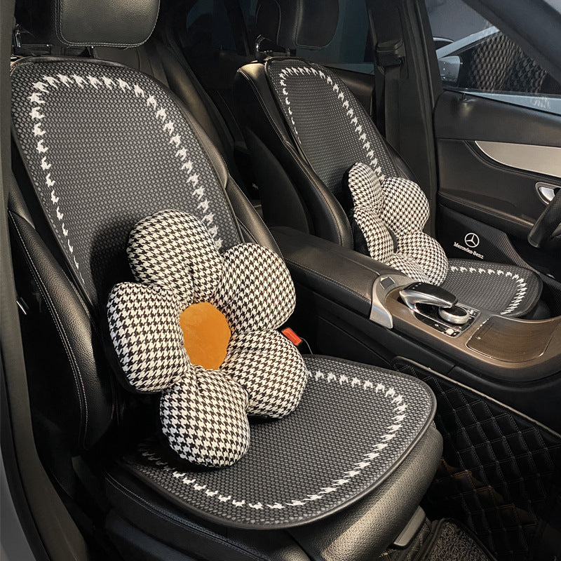 Deluxe Houndstooth Breathable Mesh Car Seat Cover Full Set