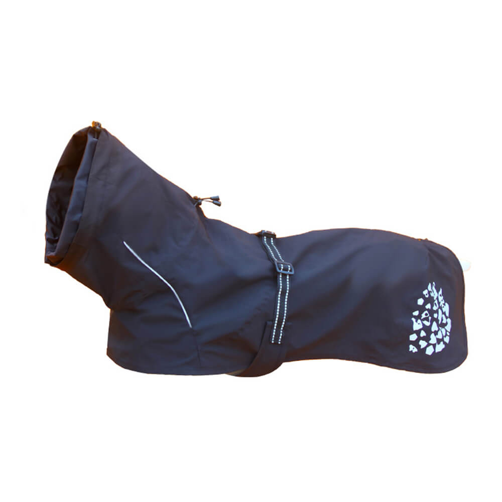 Manteau de pluie imperméable à col roulé pour chien, motif réfléchissant, extérieur