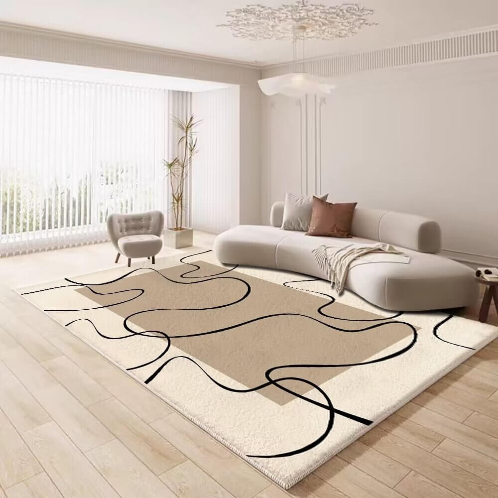 Creamy Style Contemporary Cashmere Rug